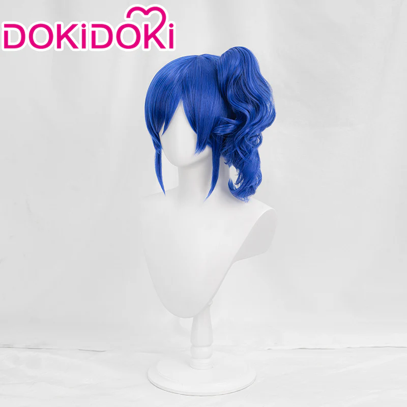 【Ready For Ship】DokiDoki Anime Aikatsu Cosplay Wig Kiriya Aoi Wig Short Curly Blue - Image 2