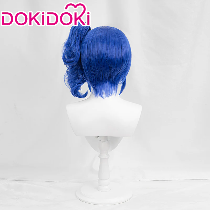 【Ready For Ship】DokiDoki Anime Aikatsu Cosplay Wig Kiriya Aoi Wig Short Curly Blue - Image 3