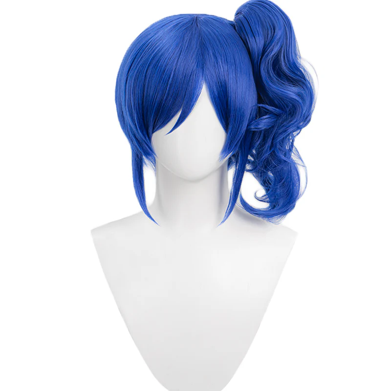【Ready For Ship】DokiDoki Anime Aikatsu Cosplay Wig Kiriya Aoi Wig Short Curly Blue - Image 5