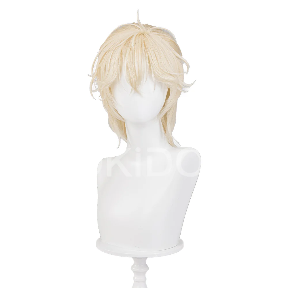 【Partially Ready For Ship】【FRONT LACE】DokiDoki Music Video Cosplay Wig / Ring / False Eyelashe Short Curly Blond Hair R5 R7 - Image 16