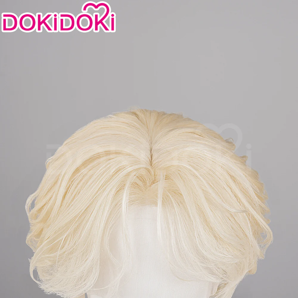 【Partially Ready For Ship】【FRONT LACE】DokiDoki Music Video Cosplay Wig / Ring / False Eyelashe Short Curly Blond Hair R5 R7 - Image 5