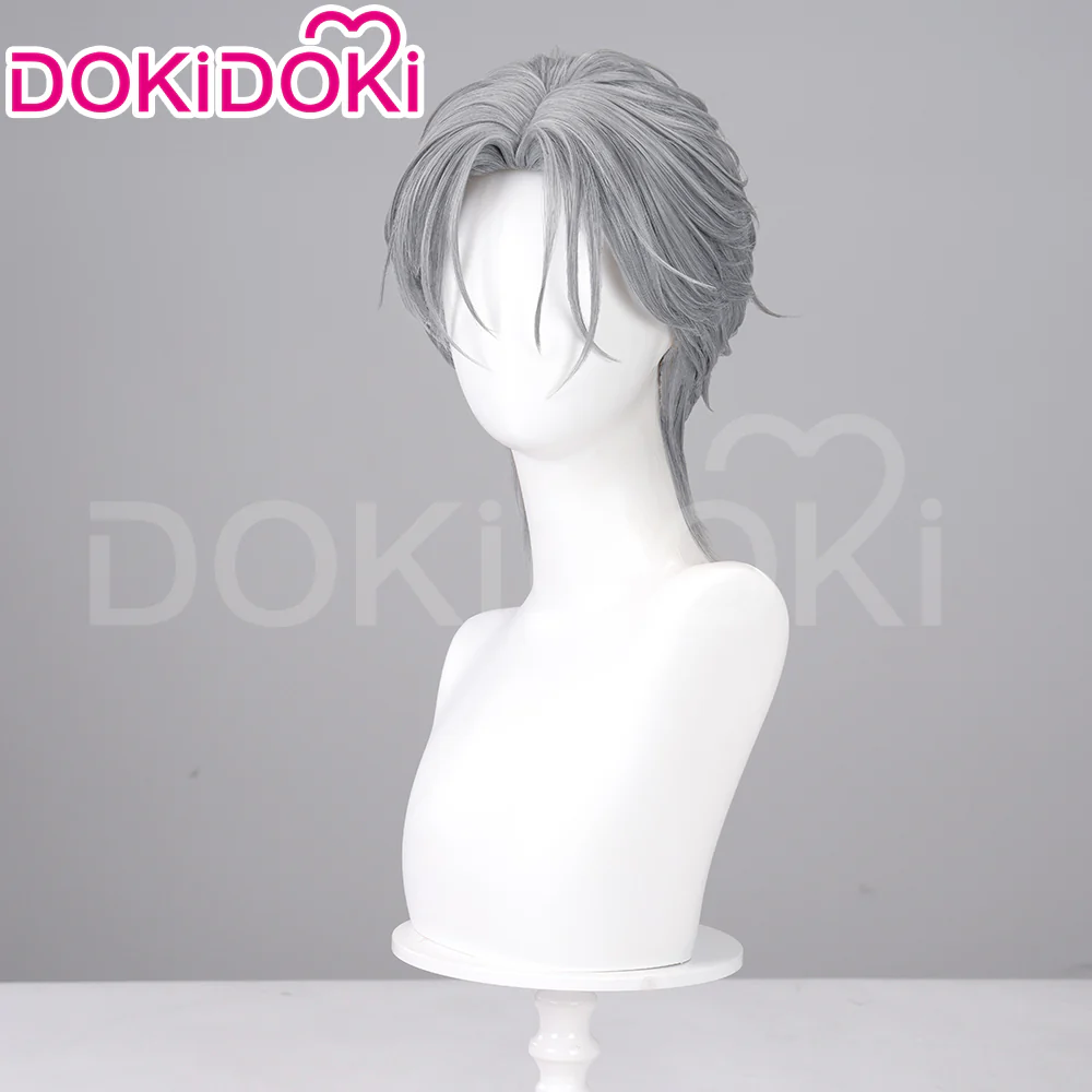 【Ready For Ship】DokiDoki Anime Cosplay Wig / Tattoo Sticker / Earring / Necklace Short Straight Grey Hair  28th Adult Version - Image 8