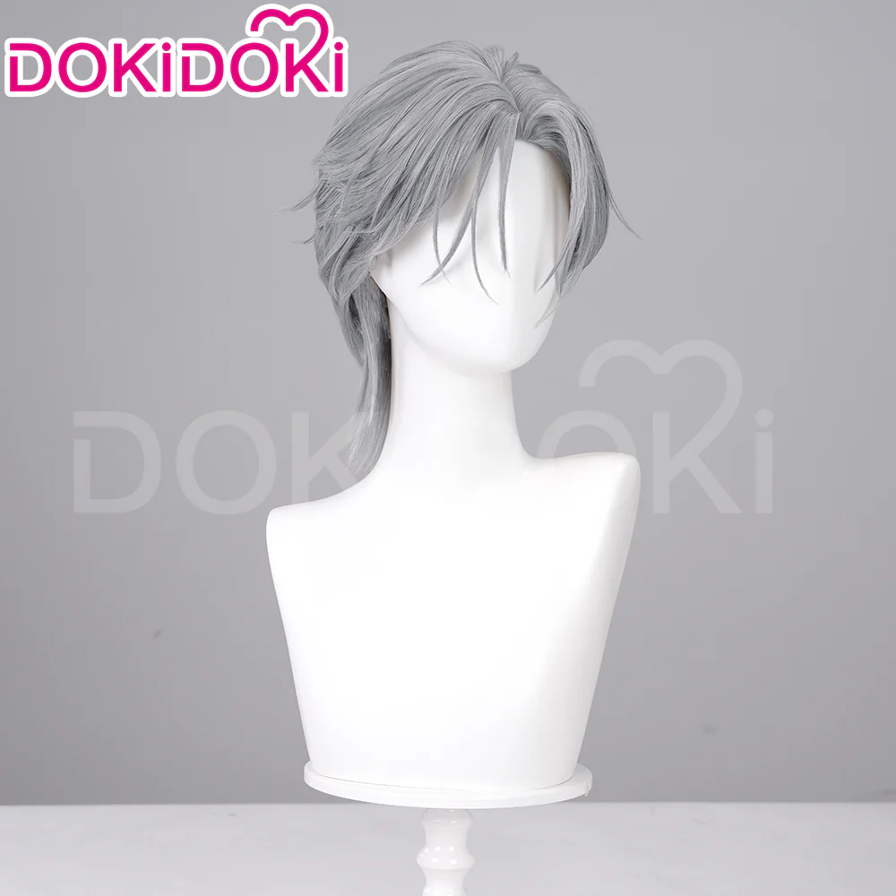 【Ready For Ship】DokiDoki Anime Cosplay Wig / Tattoo Sticker / Earring / Necklace Short Straight Grey Hair  28th Adult Version - Image 9