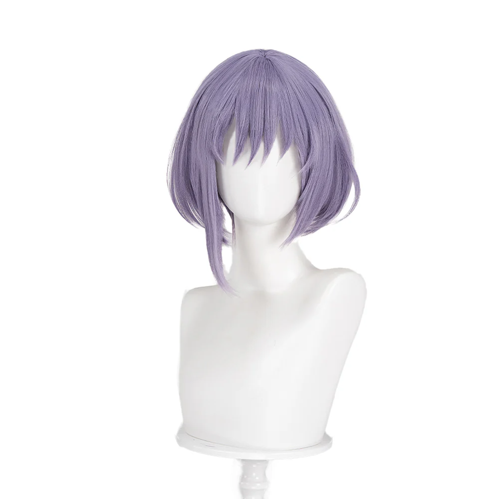 【Ready For Ship】DokiDoki Anime BanG Dream! Cosplay Yuutenji Nyamu Wig Short Curly Purple Hair Yuutenji Nyamu Ave Mujica - Image 5