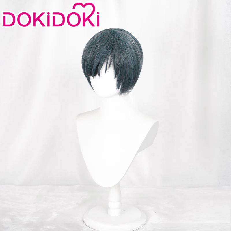 【Ready For Ship】DokiDoki Anime Black Butler Cosplay Ciel Wig Short Green Hair - Image 2