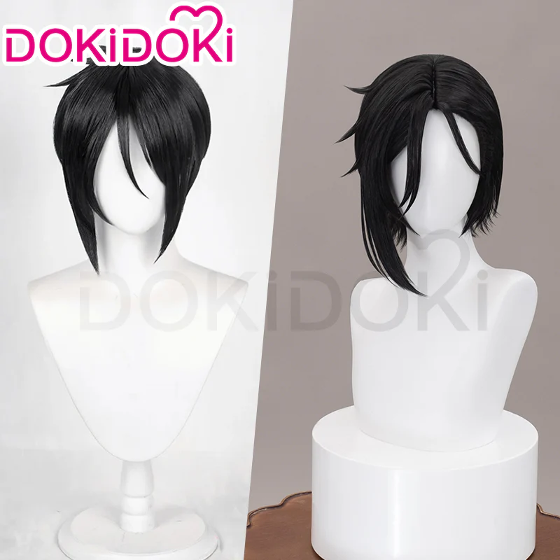 【Normal Ver Ready For Ship】DokiDoki Anime Black Butler Cosplay Sebastian·Michaelis Wig Short Black Hair