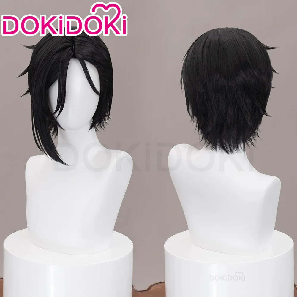 【Normal Ver Ready For Ship】DokiDoki Anime Black Butler Cosplay Sebastian·Michaelis Wig Short Black Hair - Image 8