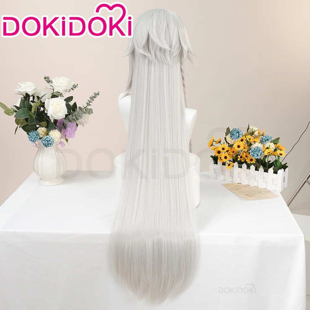 【Ready For Ship】DokiDoki Anime Black Butler Cosplay Undertaker Wig Long Straight White Silver Hair under taker - Image 2