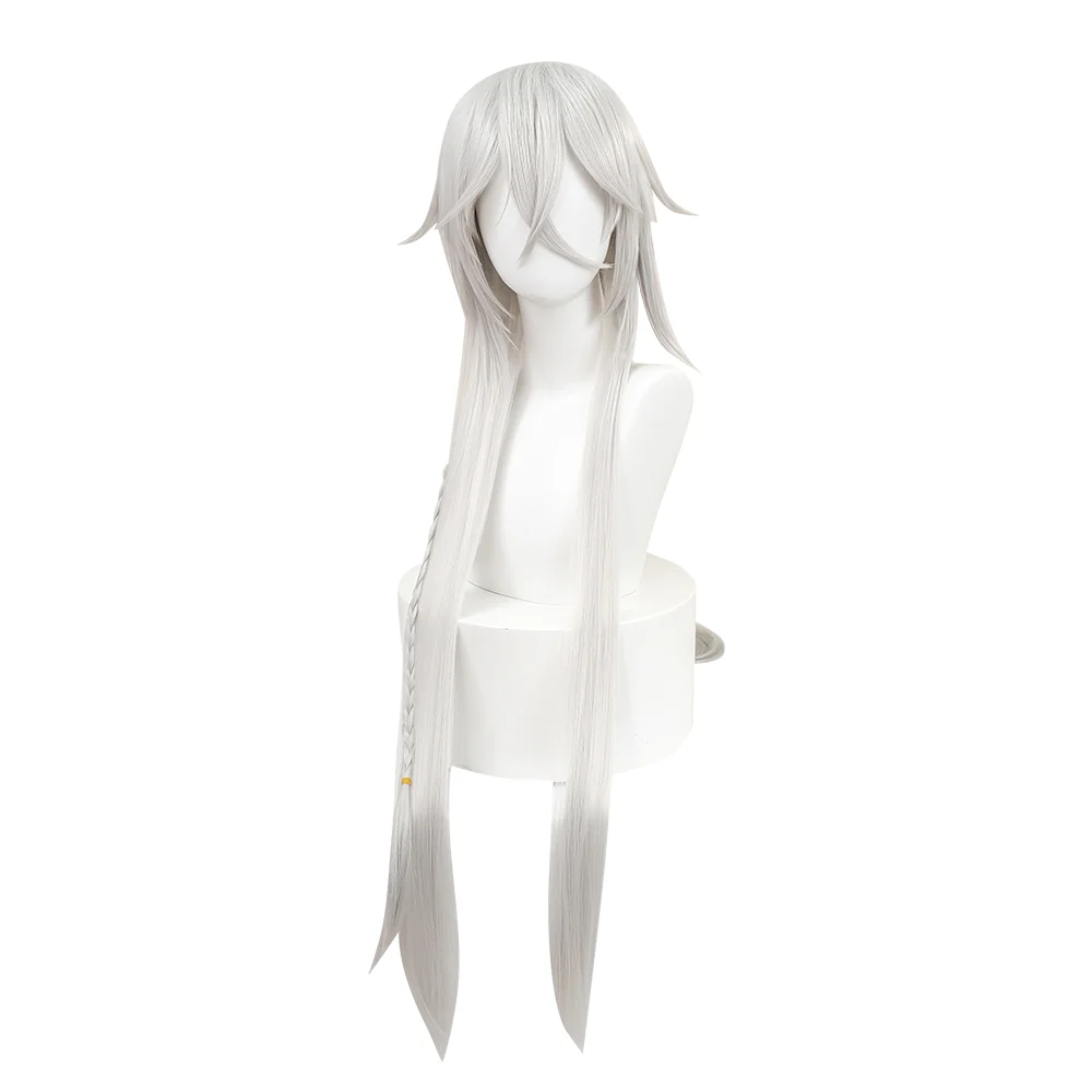 【Ready For Ship】DokiDoki Anime Black Butler Cosplay Undertaker Wig Long Straight White Silver Hair under taker - Image 5