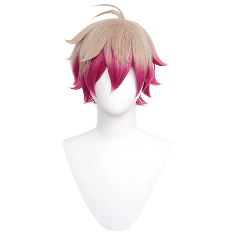 DokiDoki Anime  Cosplay  Wig Flaxen Red Short Hair - Image 4