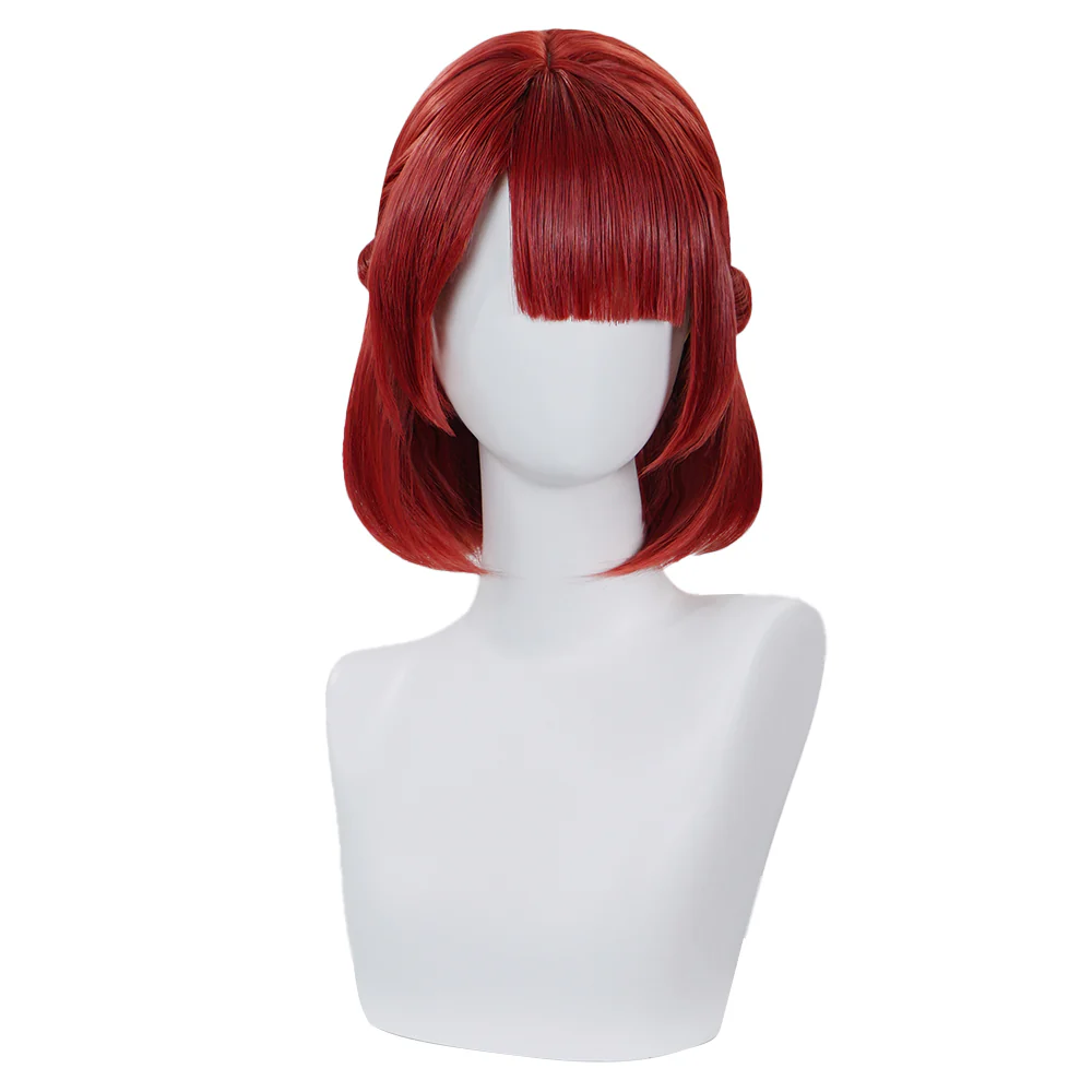 DokiDoki Anime Cosplay Wig Red Short Braid - Image 2