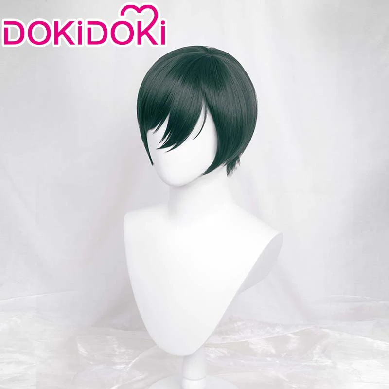 【Ready For Ship】DokiDoki Anime  Cosplay  Cosplay Wig Men Black Short Green - Image 2