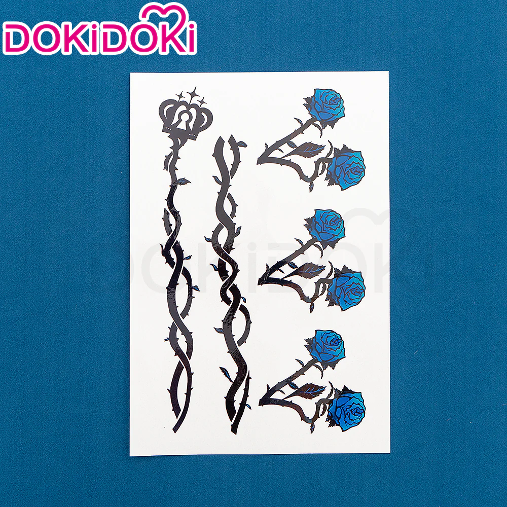 【Ready For Ship】DokiDoki Anime  Cosplay  Wig / Tattoo Short Light Gold Blue Gradient - Image 5