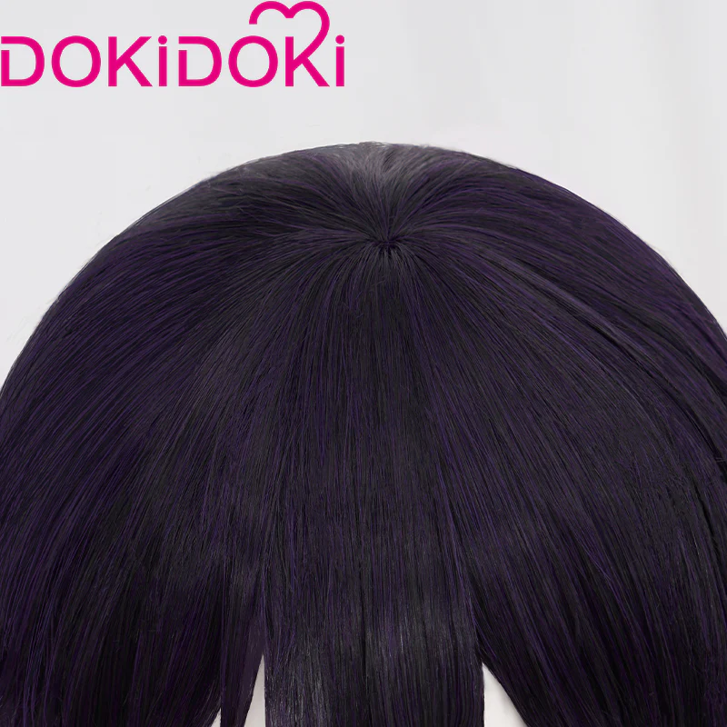 【Ready For Ship】DokiDoki Anime Cosplay  Wig Short Deep Purple Green Hair - Image 4