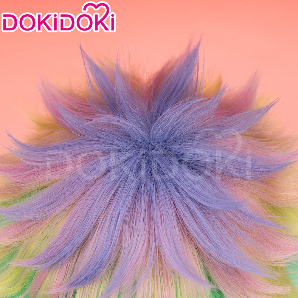 DokiDoki Anime Cosplay  Cosplay Wig Short Straight Purple Green Blue Hair - Image 4