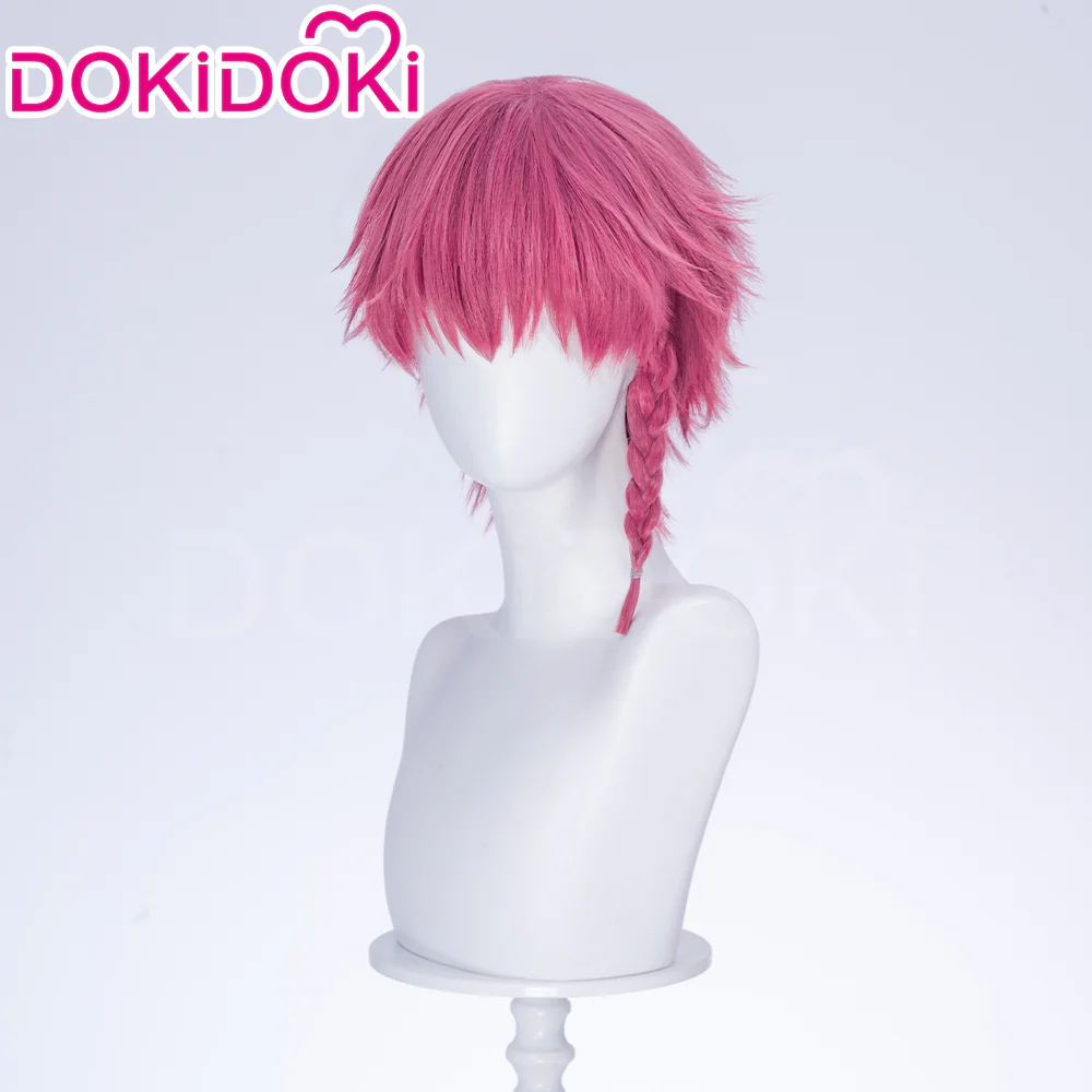 【Ready For Ship】DokiDoki Anime Cosplay Wig Red Pink Short Braid - Image 9