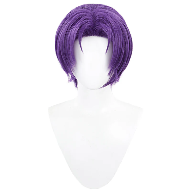 【 Ready For Ship】DokiDoki Anime Cosplay Reeo Mikaage Wig Short Straight Purple Hair - Image 5
