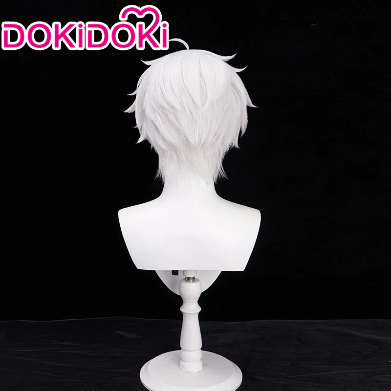 DokiDoki Anime  Cosplay Wig Short Straight White Hair - Image 2