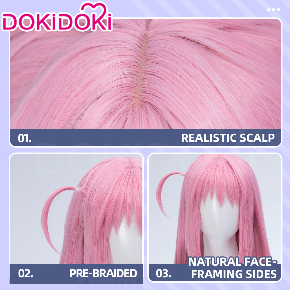 【Ready For Ship】DokiDoki Anime Bocchi the Rock! Cosplay Hitori Gotoh Cosplay Wig / Headwear Pink Straight - Image 11