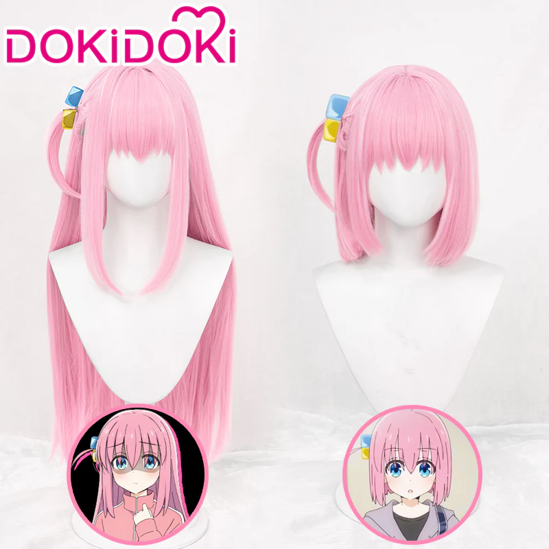 【Ready For Ship】DokiDoki Anime Bocchi the Rock! Cosplay Hitori Gotoh Cosplay Wig / Headwear Pink Straight - Image 2