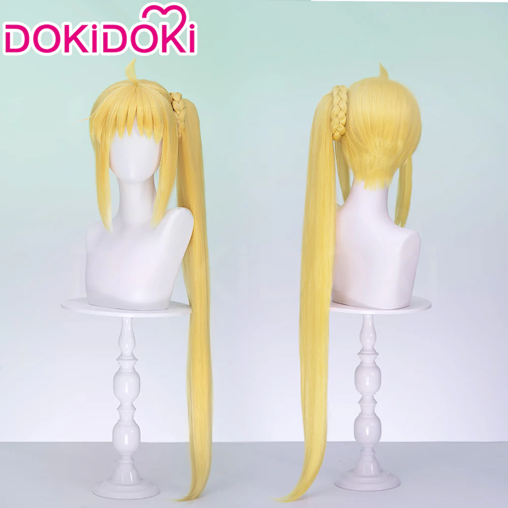 【Ready For Ship】DokiDoki Anime Bocchi the Rock! Cosplay Ijichi Nijika Wig Long Straight Yellow Hair Long Ponytail Kessoku Band
