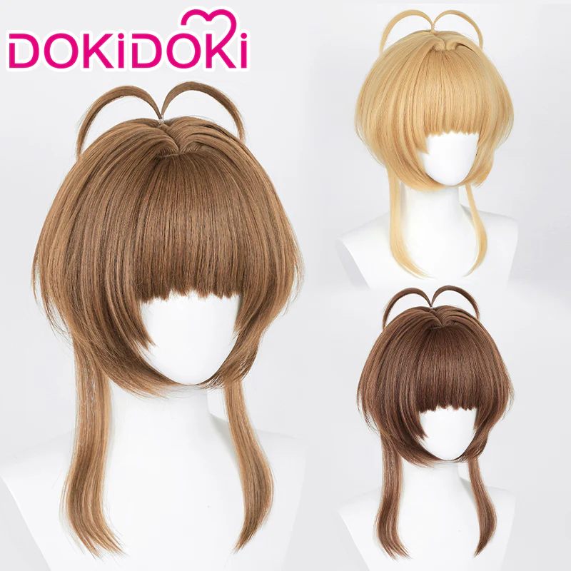 【Partially Ready For Ship】DokiDoki Anime Card Captor Sakura Cosplay Kinomoto Sakura Wig Light Brown/Dark brown/Blond Hair Cardcaptor Sakura/ Hair accessories - Image 2