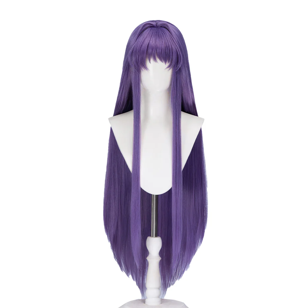 【Ready For Ship】DokiDoki Anime Clannad Cosplay Fujibayashi Kyou Wig Long Straight Purple Hair - Image 2