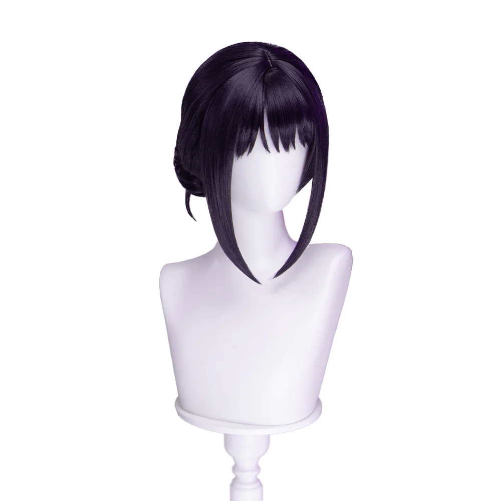 DokiDoki Anime Cosmic Princess Kaguya! Cosplay Iroha Sakayori Wig Short Purple Blue Hair Bun - Image 11