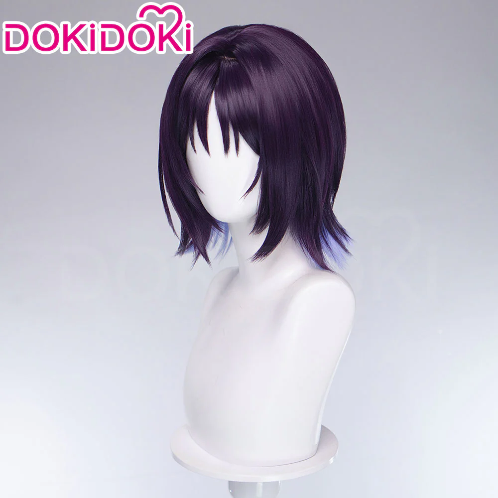 DokiDoki Anime Cosmic Princess Kaguya! Cosplay Iroha Sakayori Wig Short Purple Blue Hair Bun - Image 3