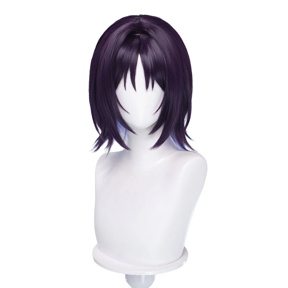 DokiDoki Anime Cosmic Princess Kaguya! Cosplay Iroha Sakayori Wig Short Purple Blue Hair Bun - Image 6