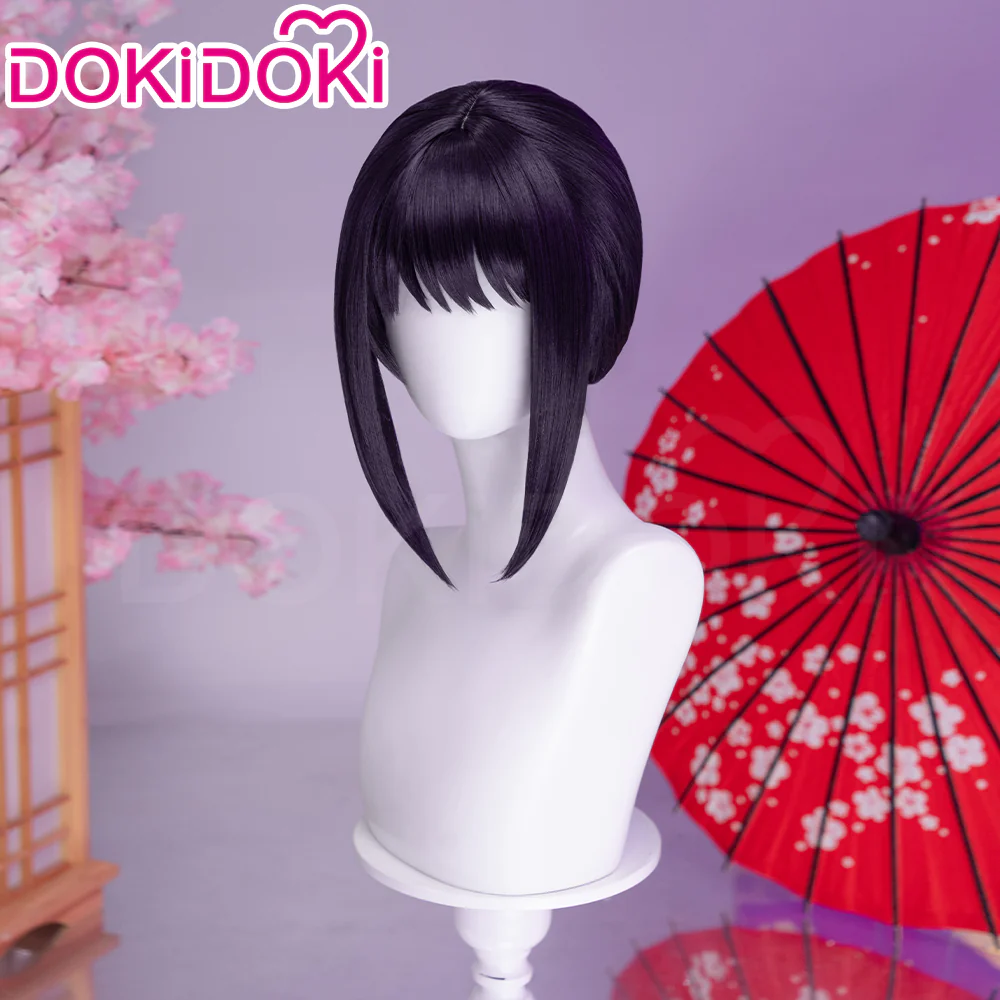DokiDoki Anime Cosmic Princess Kaguya! Cosplay Iroha Sakayori Wig Short Purple Blue Hair Bun - Image 8