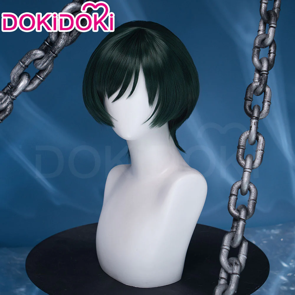 Dokidoki Anime Cosplay Wig Short Green Hair Halloween - Image 2
