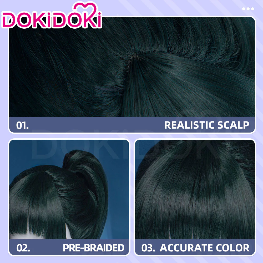 【Partially Ready For Ship】Dokidoki Anime Cosplay Wig Women Halloween Green Wig / Short Hair - Image 5