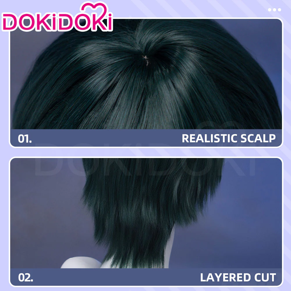 【Partially Ready For Ship】Dokidoki Anime Cosplay Wig Women Halloween Green Wig / Short Hair - Image 7