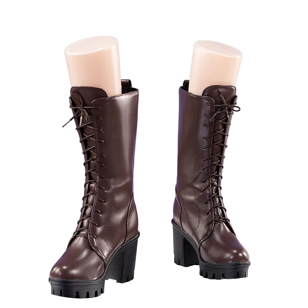 DokiDoki Anime Cosplay Black Butler Kuroshitsuji Ciel Phantomhive Shoes Lady Halloween Brown Boots - Image 6