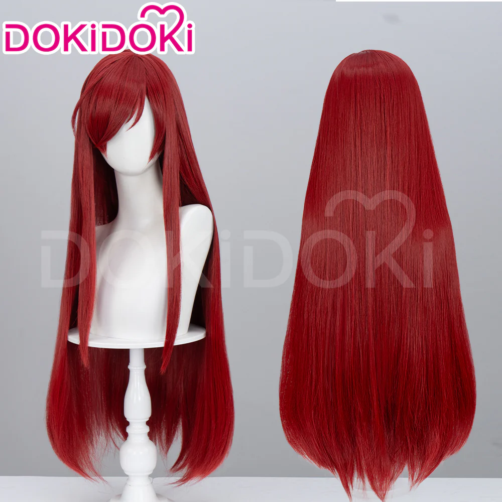 【Ready For Ship】DokiDoki Anime Cosplay Erzza Scarleet Wig Long Straight Red Hair