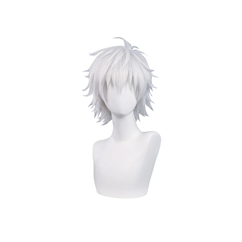 【Grey Ver. Ready For Ship】DokiDoki Anime Cosplay White/ Grey Wig/ Glasses/ White False Eyelash Short Grey Halloween - Image 13