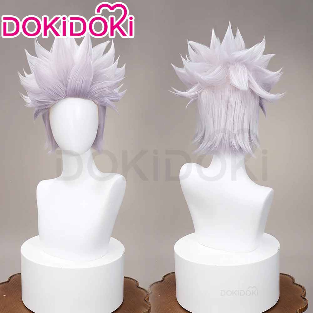 【Grey Ver. Ready For Ship】DokiDoki Anime Cosplay White/ Grey Wig/ Glasses/ White False Eyelash Short Grey Halloween - Image 14