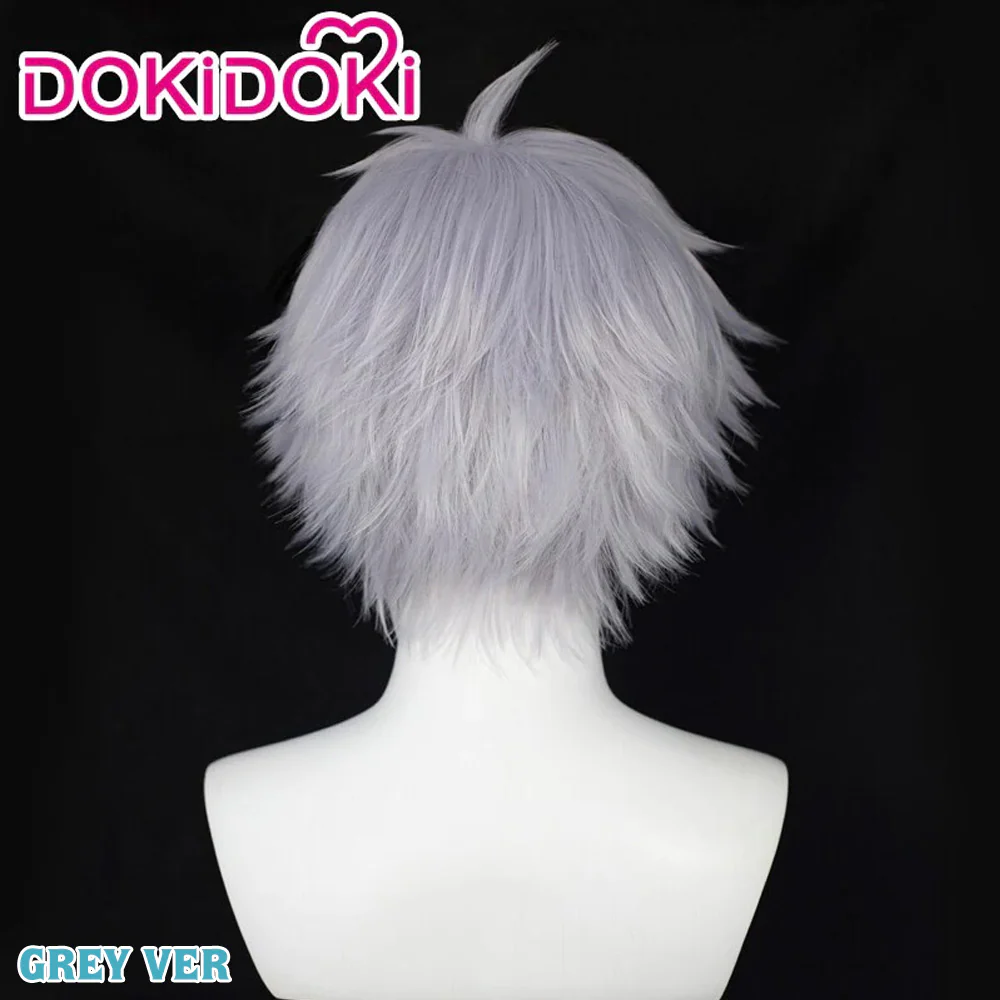 【Grey Ver. Ready For Ship】DokiDoki Anime Cosplay White/ Grey Wig/ Glasses/ White False Eyelash Short Grey Halloween - Image 3