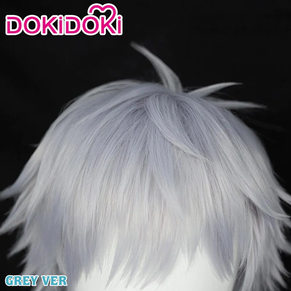 【Grey Ver. Ready For Ship】DokiDoki Anime Cosplay White/ Grey Wig/ Glasses/ White False Eyelash Short Grey Halloween - Image 4