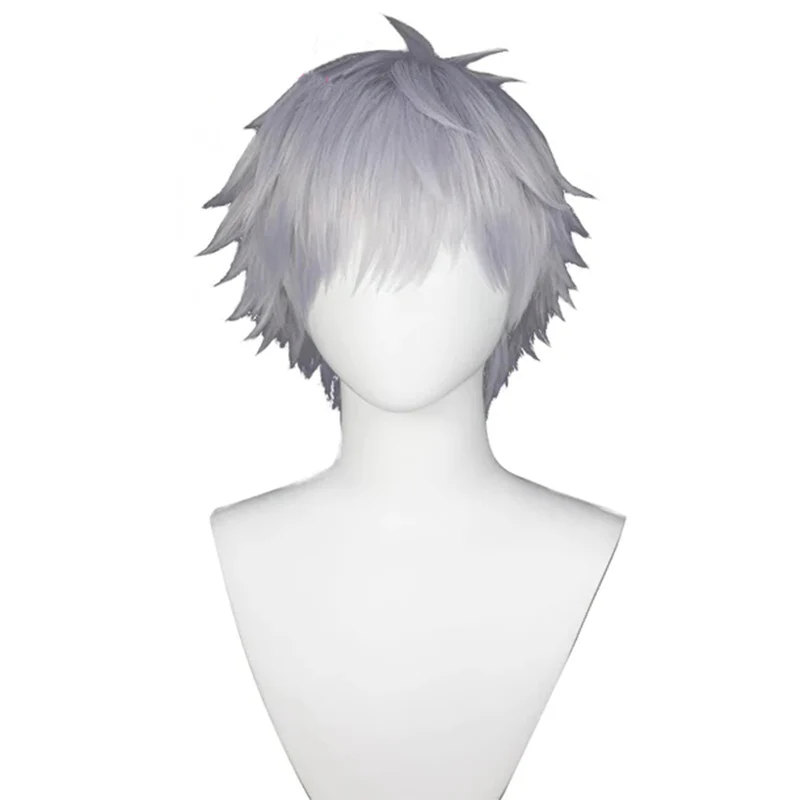 【Grey Ver. Ready For Ship】DokiDoki Anime Cosplay White/ Grey Wig/ Glasses/ White False Eyelash Short Grey Halloween - Image 5