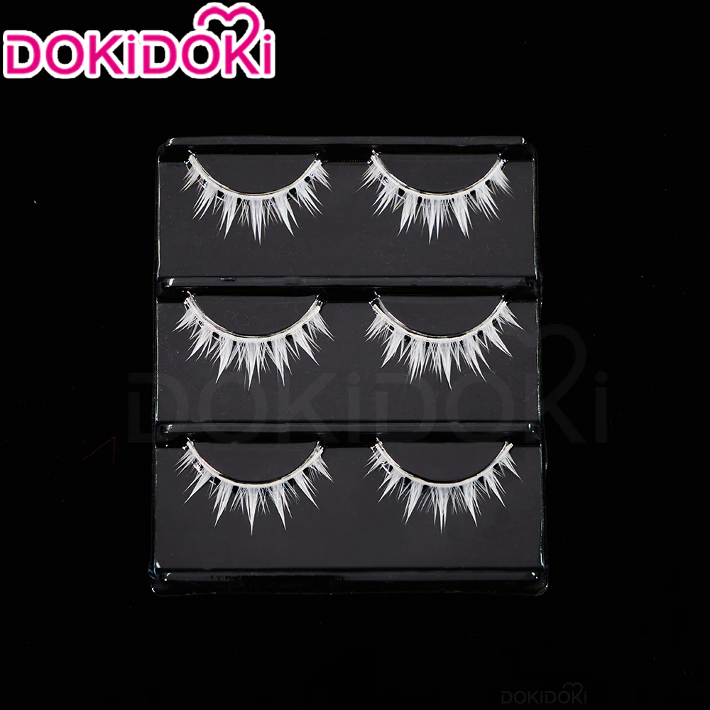 【Grey Ver. Ready For Ship】DokiDoki Anime Cosplay White/ Grey Wig/ Glasses/ White False Eyelash Short Grey Halloween - Image 7