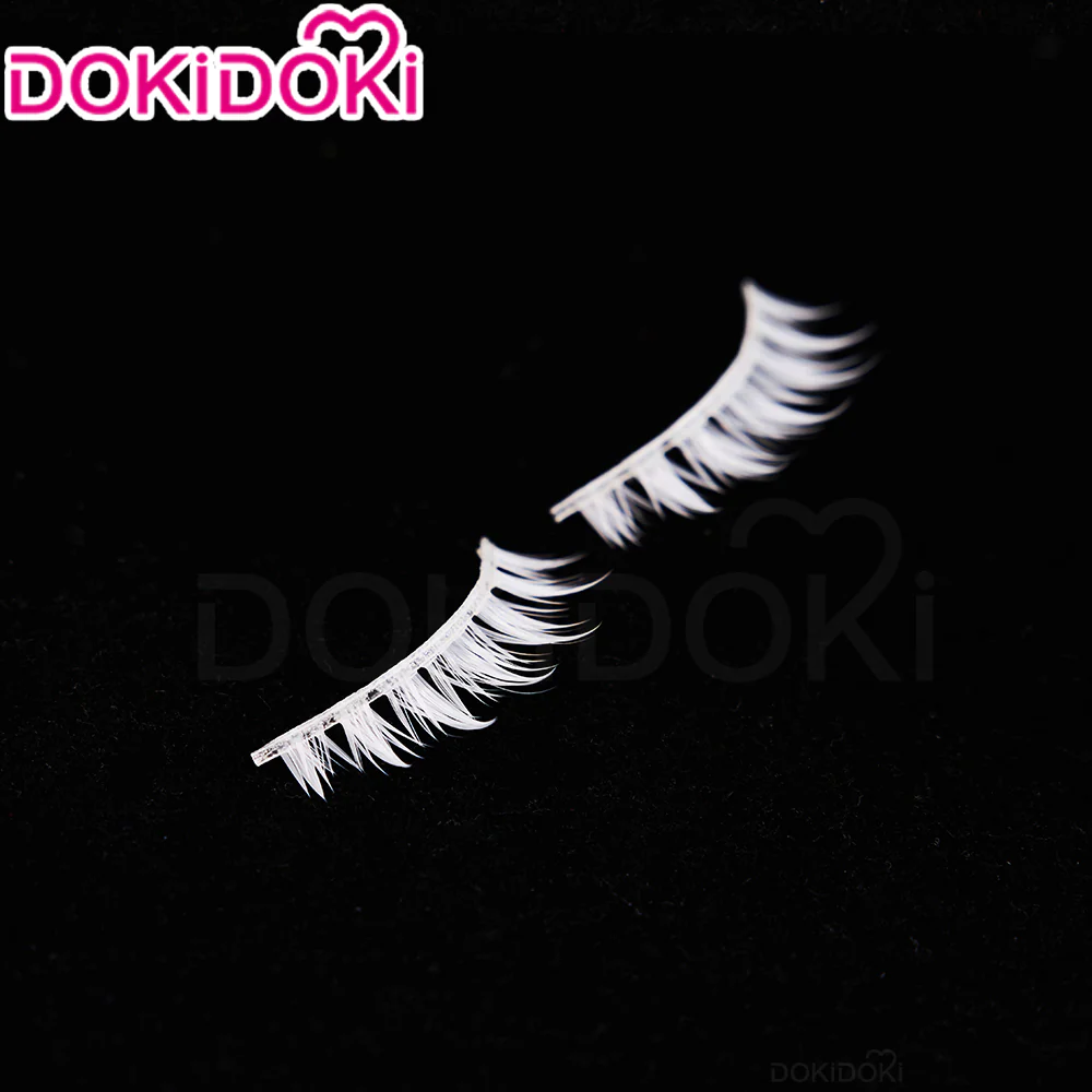 【Grey Ver. Ready For Ship】DokiDoki Anime Cosplay White/ Grey Wig/ Glasses/ White False Eyelash Short Grey Halloween - Image 8