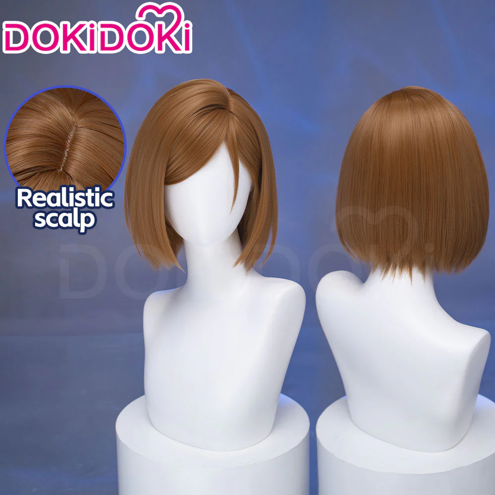 DokiDoki Anime Cosplay Wig Short Brown Hair Halloween