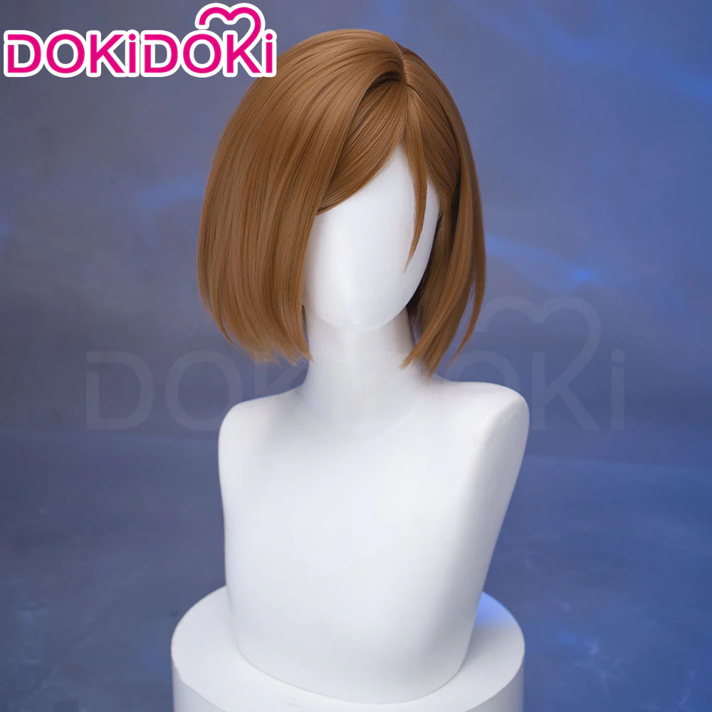 DokiDoki Anime Cosplay Wig Short Brown Hair Halloween - Image 3