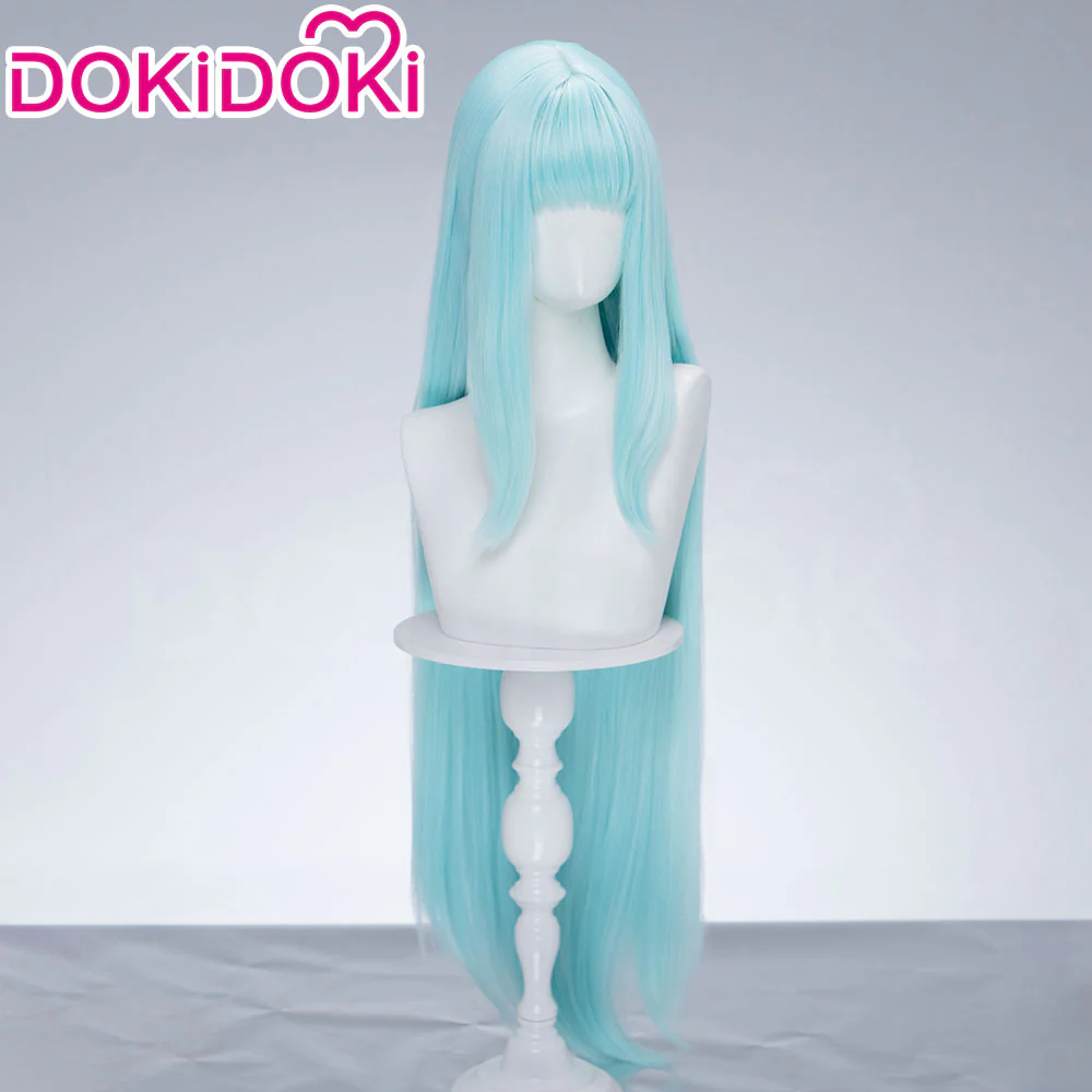DokiDoki Anime Cosplay Magical Transformation Wig Long Straight Pale Blue Hair - Image 3