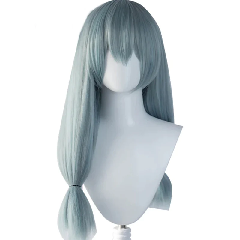 【Ready For Ship】Dokidoki Anime Cosplay Wig Men Halloween Long Blue Gray Wig - Image 5