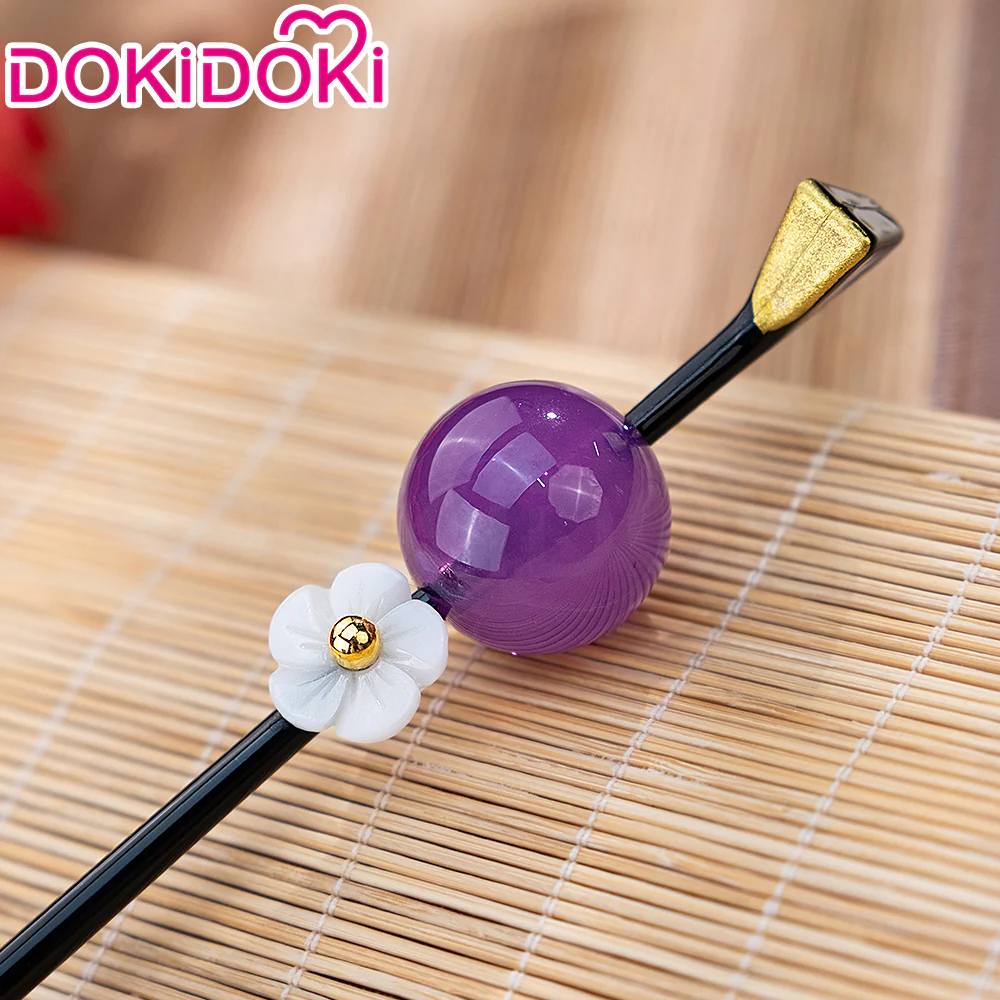 DokiDoki Anime Cosplay Prop Purple Bead Daisy Hairpin - Image 2