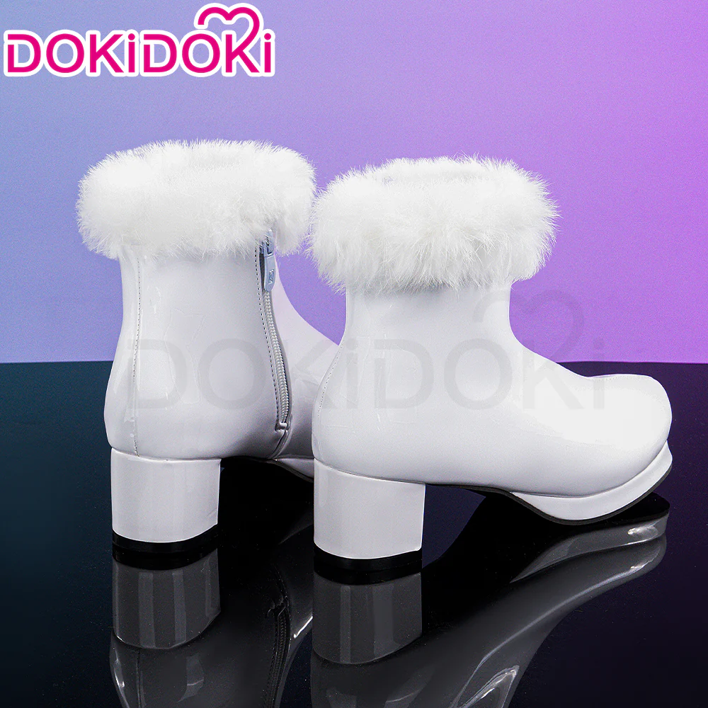 DokiDoki Anime Cosplay Shoes White / Black Leather Shoes - Image 6