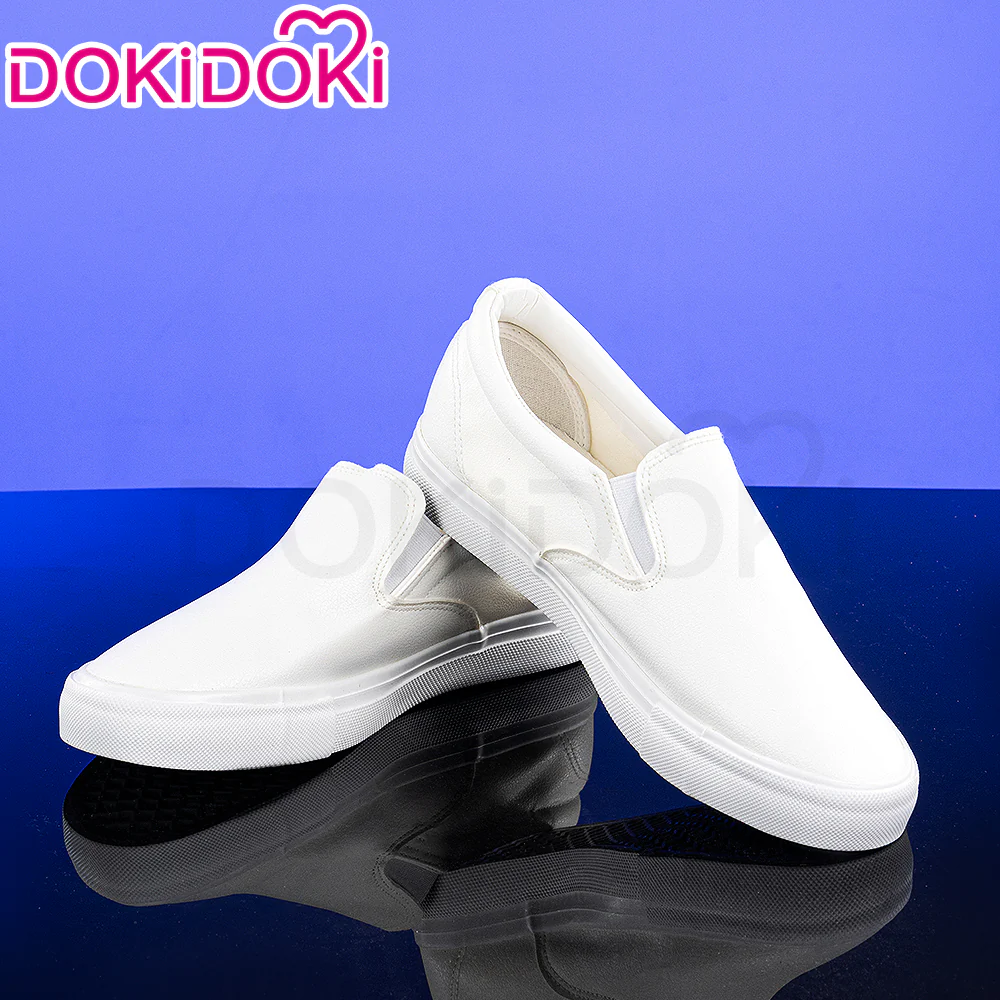 DokiDoki Anime Cosplay Shoes White / Black Leather Shoes - Image 7